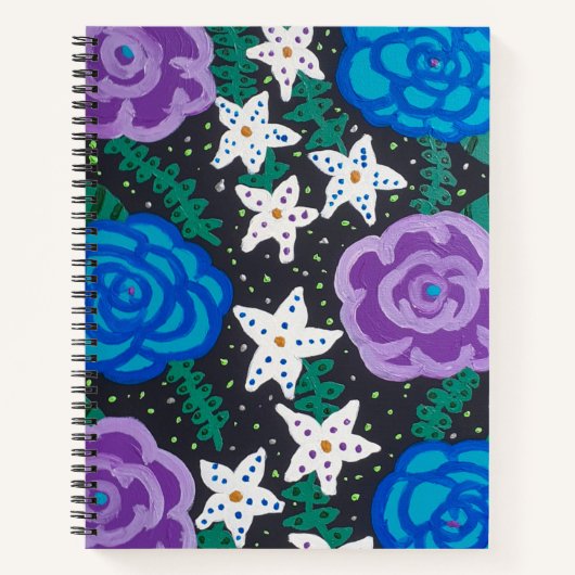 Lila und blaue Rose Notizblock (Vorderseite)