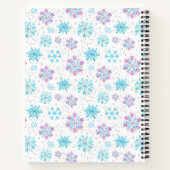 Lila und blaue Schneeflocken Geburtsstunde Notizblock (Rückseite)