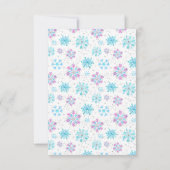 Lila und blaue Schneeflocken Wintermesse RSVP Karte (Rückseite)