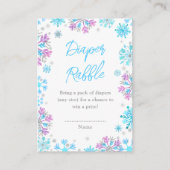 Lila und blaue Schneeflocken Wintertaucher Begleitkarte (Vorderseite)