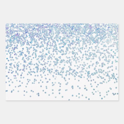 Lila und blaue Sequenzer-Glitzern Geschenkpapier Set (Vorderseite 3)