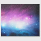 Lila und blaue "Space Galaxy Sky Wrapping Paper" Geschenkpapier (Flach)