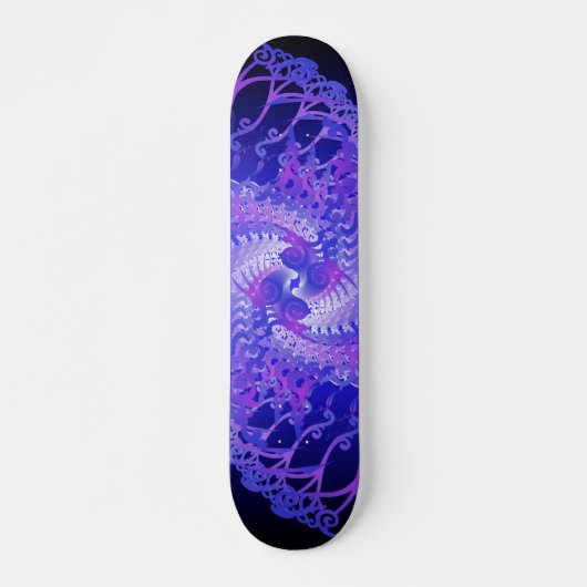 Lila und blaue Spiralen: Skateboard (Vorne)