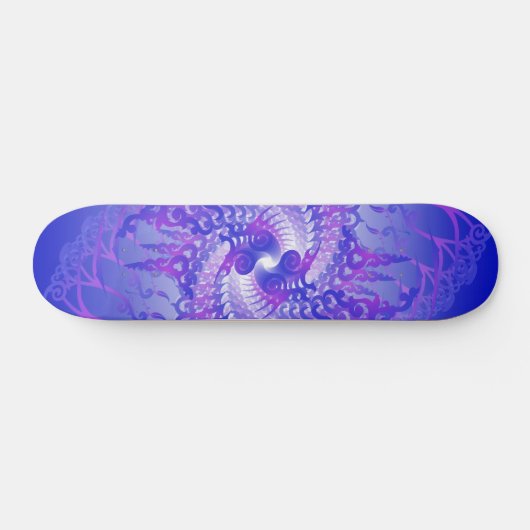 Lila und blaue Spiralen: Skateboard (Horizontal)
