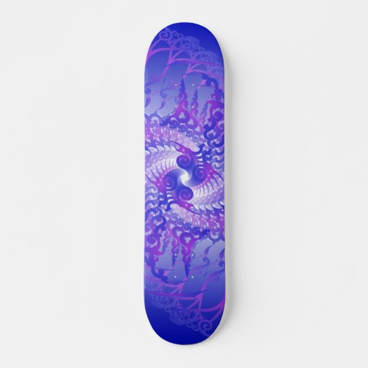 Lila und blaue Spiralen: Skateboard (Vorne)