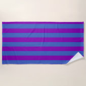 Lila und blaue Streifen Strandtuch (Vorderseite)