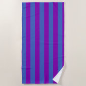 Lila und blaue Streifen Strandtuch (Vorderseite)