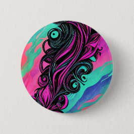 Lila und blaue Swirl Kunst Button