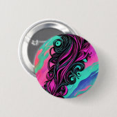 Lila und blaue Swirl Kunst Button (Vorne & Hinten)