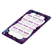 Lila und blaue tropische Blätter | Kalender 2021 Magnet (Linke Seite)