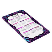 Lila und blaue tropische Blätter | Kalender 2022 Magnet (Rechte Seite)