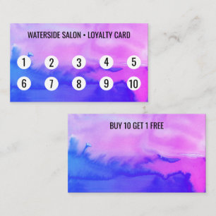 Lila und blaue Wasserfarbe Abstrakt 10 Treuekarte