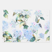 Lila und blaue Wasserfarbe Hydrangea-Blume Geschenkpapier Set (Vorderseite 3)