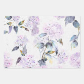 Lila und blaue Wasserfarbe Hydrangea-Blume Geschenkpapier Set (Vorderseite)
