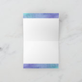 Lila und blaue Wasserfarbe mit White Dankeschön Dankeskarte (Innenseite)