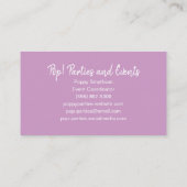 Lila und blaue Wasserfarben Pinselstriche Visitenkarte (Rückseite)