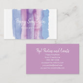 Lila und blaue Wasserfarben Pinselstriche Visitenkarte (Vorne/Hinten)