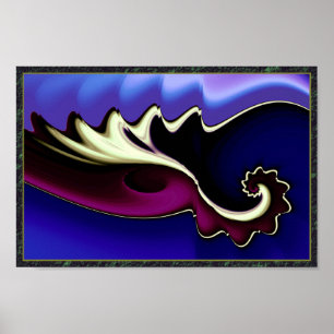 Lila und blaue Waves Poster