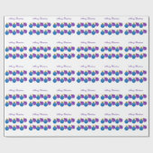 Lila und blaue Weihnachtsdekorationen Geschenkpapier (Flach)