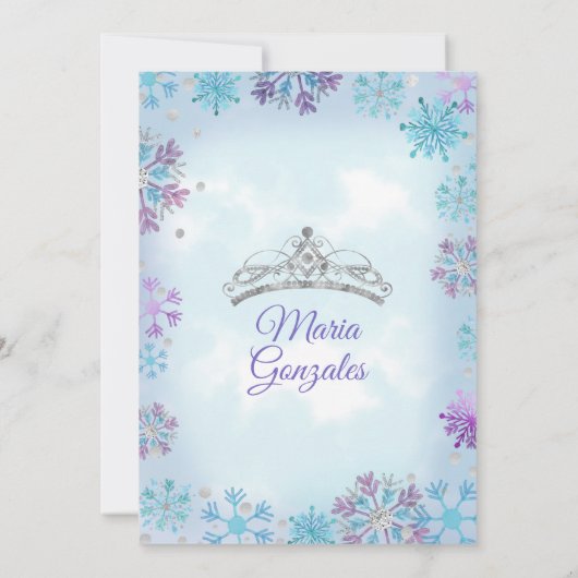 Lila und blaue Weihnachtsfeiertage Einladung (Rückseite)