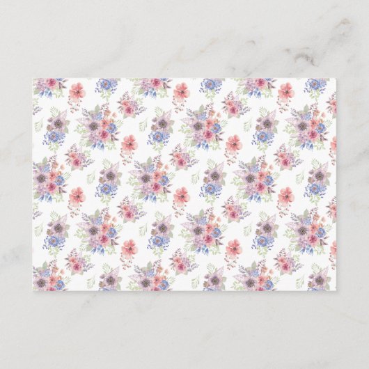 Lila und blaue Wildblume Vielen Dank Begleitkarte (Rückseite)