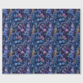 Lila und blaue Wildblumen Geschenkpapier (Flach)