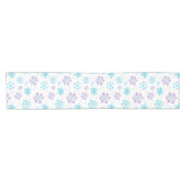 Lila und blaue Winterschneeflocken Kurzer Tischläufer (Horizontal)