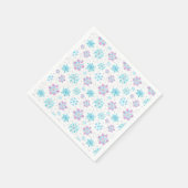 Lila und blaue Winterschneeflocken Serviette (Ecke)