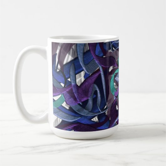Lila und blaue Wirbel Kaffeetasse (Links)