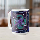 Lila und blaue Wirbel Kaffeetasse
