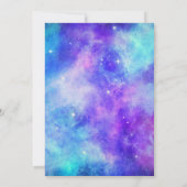Lila und blauer Galaxy Space Abstrakter Abschluss Einladung (Rückseite)