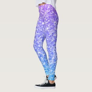 Lila und blauer Glitzer Leggings