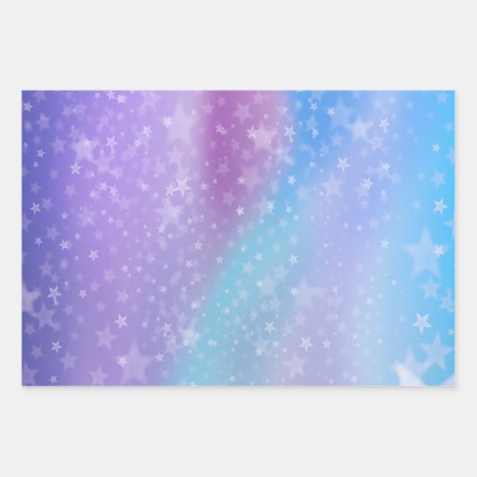 Lila und blauer Hintergrund Geschenkpapier Set (Vorderseite)