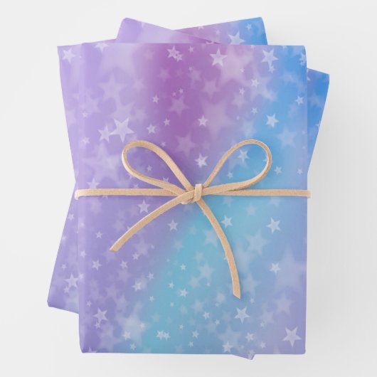 Lila und blauer Hintergrund Geschenkpapier Set (Beispiel)