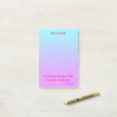 Lila und blauer Hübscher Inspirationsfrieden Post-it Klebezettel (Auf Schreibtisch)