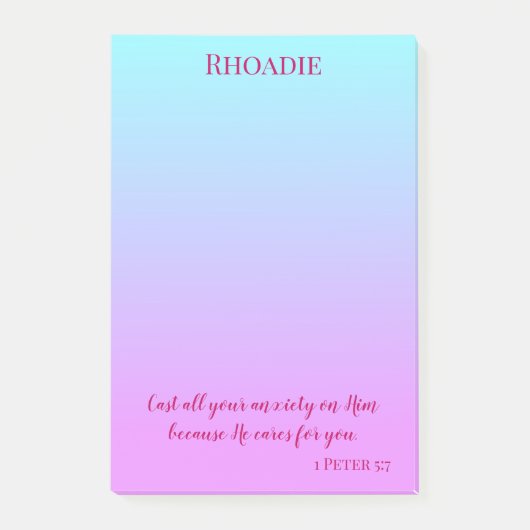 Lila und blauer Hübscher Inspirationsfrieden Post-it Klebezettel (Vorderseite)