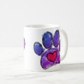Lila und blauer Hundeschuh, der Wasserfarbe Zeichn Kaffeetasse (VorderseiteRechts)