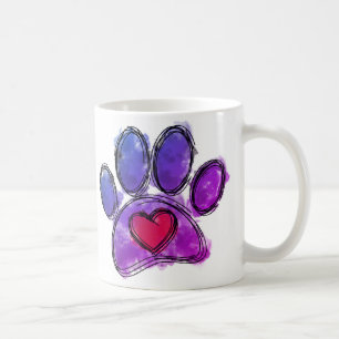 Lila und blauer Hundeschuh, der Wasserfarbe Zeichn Kaffeetasse