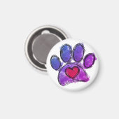Lila und blauer Hundeschuh, der Wasserfarbe Zeichn Magnet (Vorderseite/Rückseite)