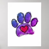 Lila und blauer Hundeschuh, der Wasserfarbe Zeichn Poster (Vorne)