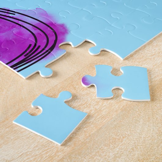 Lila und blauer Hundeschuh, der Wasserfarbe Zeichn Puzzle (Seite)