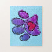 Lila und blauer Hundeschuh, der Wasserfarbe Zeichn Puzzle (Vertikal)