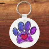 Lila und blauer Hundeschuh, der Wasserfarbe Zeichn Schlüsselanhänger (Vorderseite)