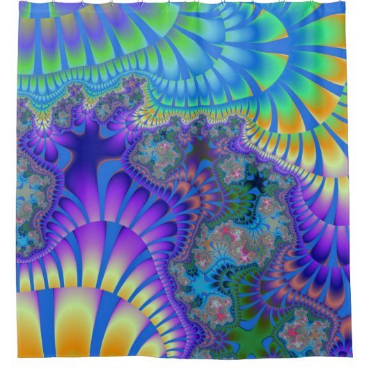 Lila und blauer Melt Duschvorhang (Vorderseite)