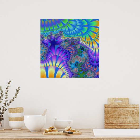 Lila und blauer Melt Poster (Küche)