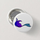 Lila und blauer Mermaid-Schwanz auf Knopfdruck Button (Vorne & Hinten)