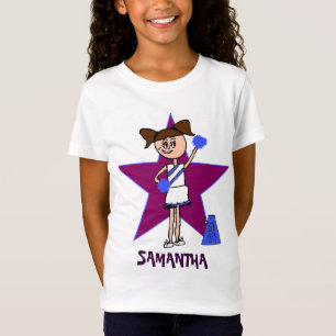 Lila und blauer personalisierter Cheerleader-T - T-Shirt