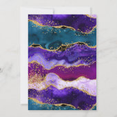 Lila und blauer Pfau Agate Birthday Einladung (Rückseite)