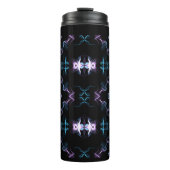 Lila und blauer Platz Mandala Thermosbecher (Vorderseite)