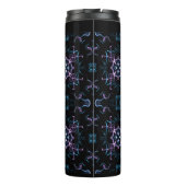Lila und blauer Platz Mandala Thermosbecher (Rückseite)